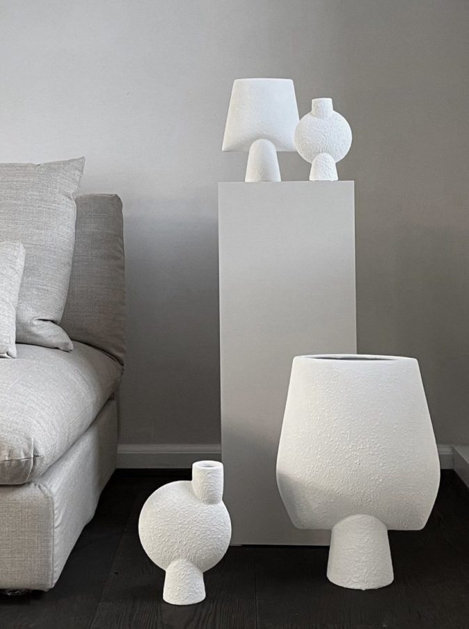 Vases Bubble Sphere et Square sphere blanc