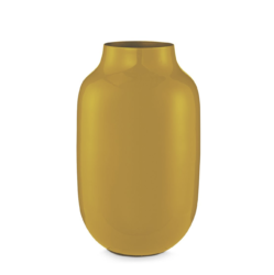 Vase en métal oval jaune