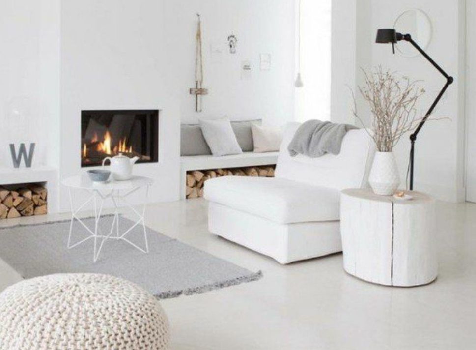 Salon blanc plombé