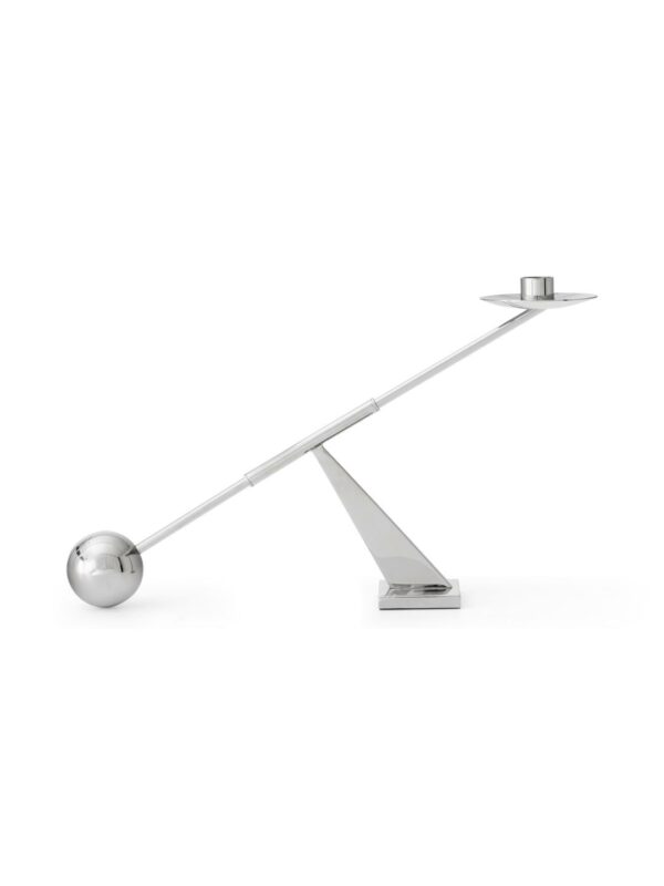 Bougeoir Interconnect en finition chrome de Audo, en vente chez Mise en Scène – design sculptural et minimaliste