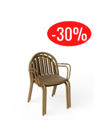 Chaises de jardin Fred avec accoudoirs Mochachinno, lot de 2, modèle d’exposition à -30 %