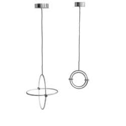 Suspension Maru en finition chrome miroir de 101 CPH, en vente chez Mise en Scène – design géométrique et lumière LED chaleureuse