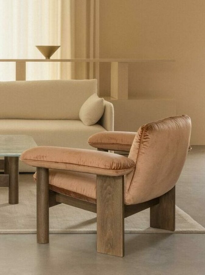 Fauteuil Brasilia Lounge Audo Copenhagen en vente chez Mise en Scène – esprit vintage années 70.