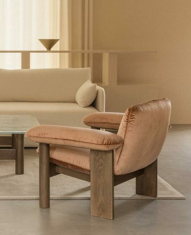 Fauteuil Brasilia Lounge Audo Copenhagen en vente chez Mise en Scène – esprit vintage années 70.