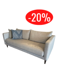Canapé 3 places Betloven gris clair en promotion outlet