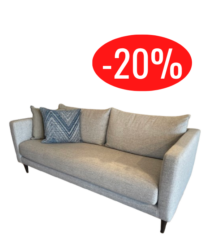 Canapé 3 places Betloven gris clair en promotion outlet