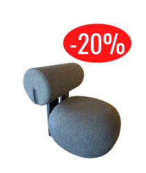 Fauteuil Hippo Norr11 gris foncé bois noir
