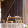 Bisell tabouret avec pieds bois et assise recouverte - Treku