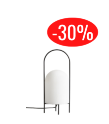 Lampe Ghost en verre opalin avec tige métallique – déstockage -30 %