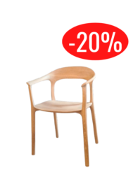 Lot de 4 chaises Elle GoEs avec accoudoirs en chêne finition light oil