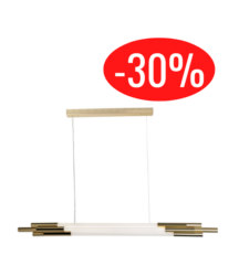 Suspension ORG DCW Éditions 130 cm en tubes de verre opalin