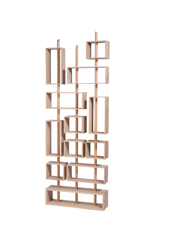 Bibliothèque design modulable 3 Mâts Drugeot Labo en chêne massif français