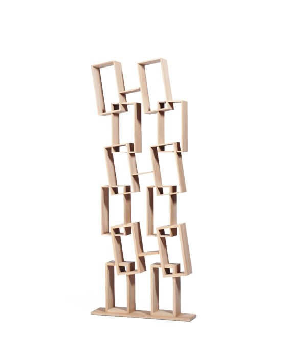 Bibliothèque KAO Drugeot Labo en chêne massif français – design en équilibre, version simple, double ou triple