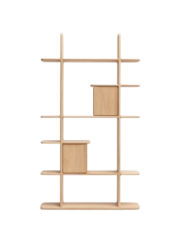 bibliothèque en chêne massif avec modules fermés design contemporain