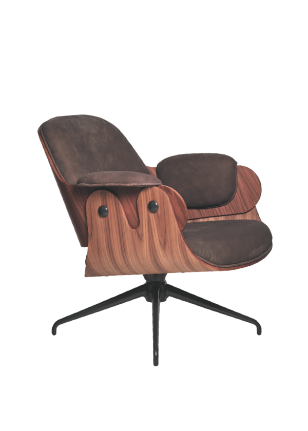 Fauteuil Low Lounger en bois plaqué et aluminium par BD Barcelona