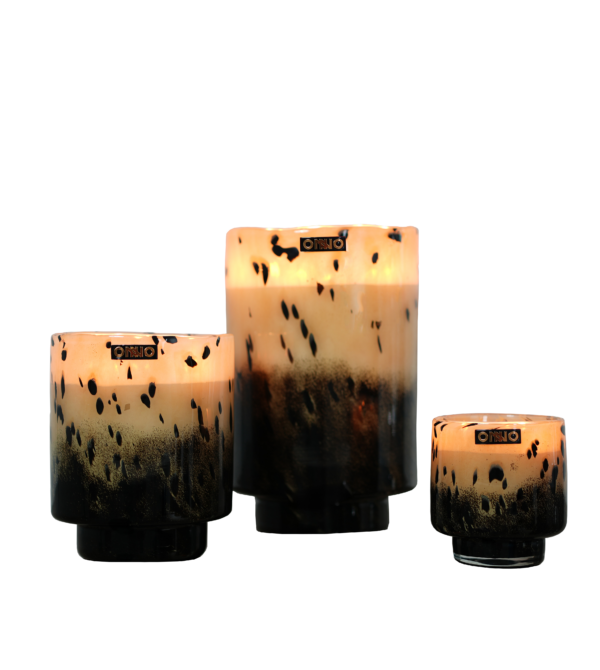 Bougie Brigitte ONNO collection Art en verre soufflé et parfum Zanzibar