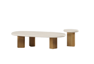 Table basse Pillar en bois et Mortex de Paul Rogers