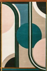 Tapis Sonia bleu-vert tufté main par Florence Bourel pour Toulemonde Bochart