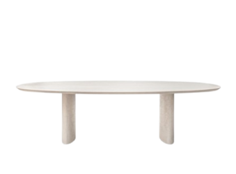 Table elliptique Ari en enduit minéral par Vincent Sheppard