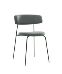 Chaise Cover Metal de Paul Rogers avec pieds en métal noir ou bronze et assise/dossier garnis (optionnel)