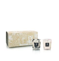 Coffret duo réunissant les bougies Black Pearls et White Pearls en format Max 08