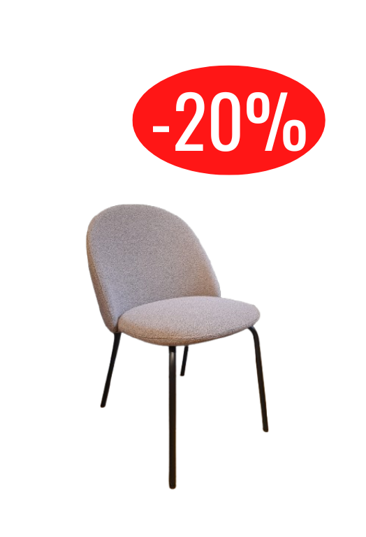Lot de 4 chaises Iola – pieds métal noir, tissu brun chiné -20%