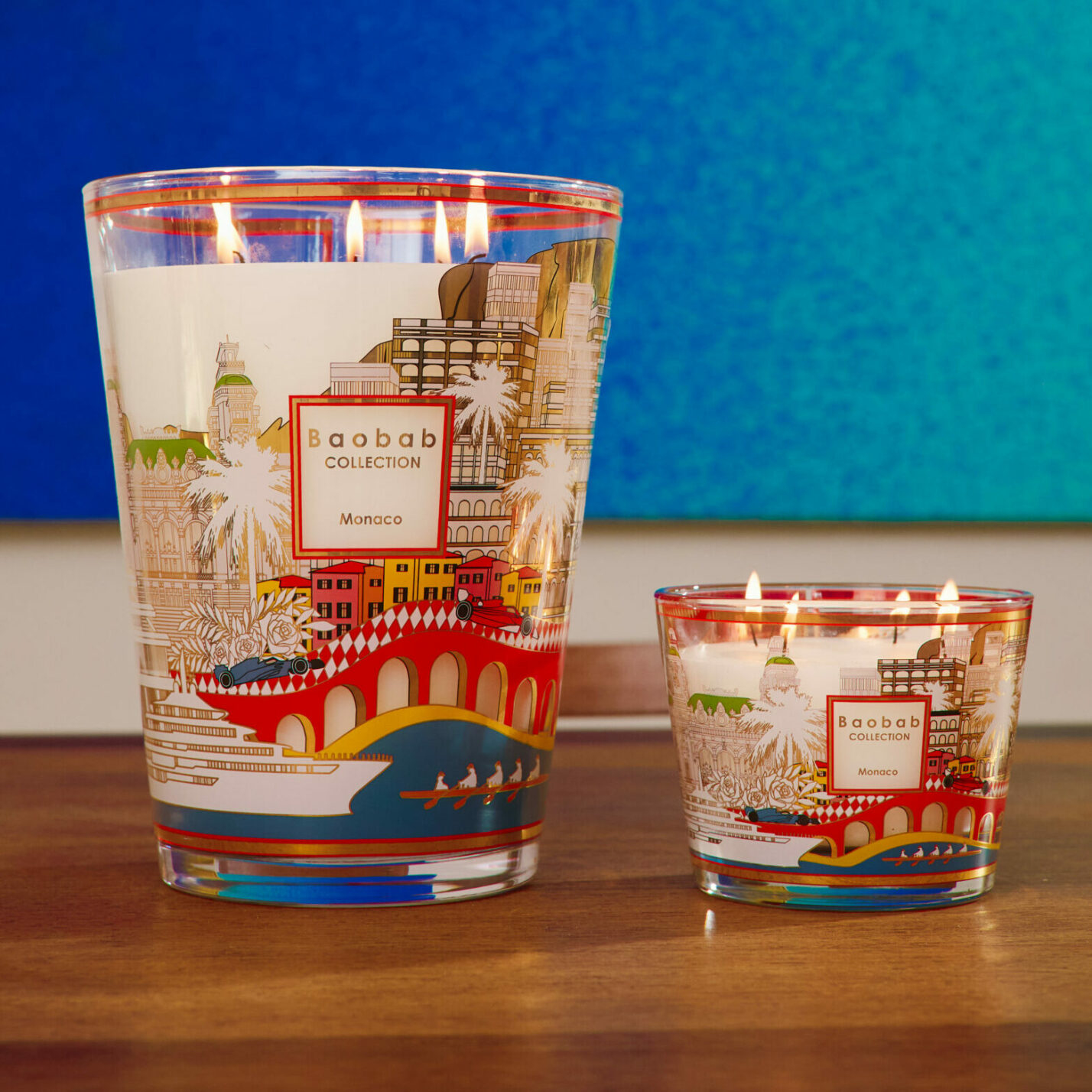 Bougie Monaco de Baobab Collection soutenant AMADE pour financer des lampes solaires destinées aux enfants en Afrique
