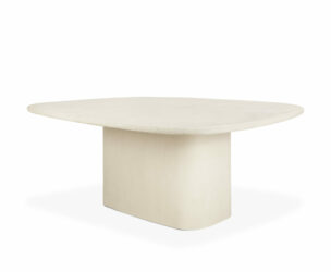 Table Elements par Ethnicraft – ronde, oblong ou pebble, finition microciment haute-performance