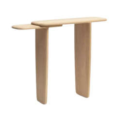 console design en chêne massif avec structure graphique