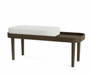 banc serena novoform chene naturel ou fonce assise rembourree textile recycle design minimaliste