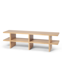 banc en chêne avec rangement ouvert sous assise