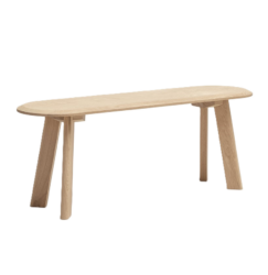 banc en chêne massif avec plateau épais et design minimaliste