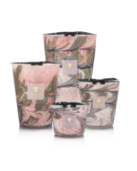 bougie manon baobab collection leaves verre souffle framboise gris bleu parfum cassis rose bois santal