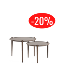 lot de 2 tables basses Aria en chêne foncé modèle d'exposition