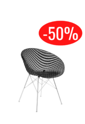 chaise Smatrik Kartell pieds chromés assise noire modèle d'exposition