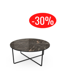 table basse Piktor Ø80 cm Sovet en céramique taupe veinée modèle d'exposition