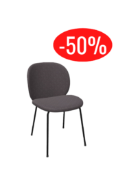 lot de 2 chaises Dua petit dossier Kristalia en tissu gris foncé modèle d'exposition