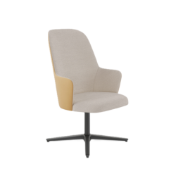 chaise aleta executive viccarbe jaime hayon dossier bois tissu base pivotante roulettes mobilier bureau design