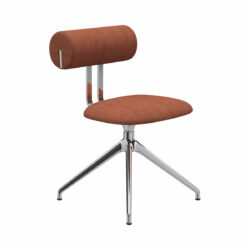 chaise de bureau hippo norr11 design sculptural dossier arrondi pietement pyramidal tissu cuir bureau contemporain